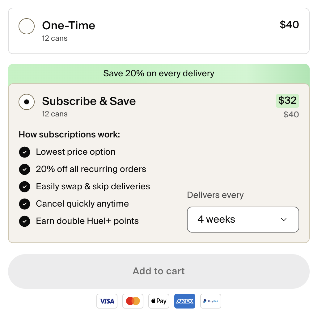 Custom Subscription Widget